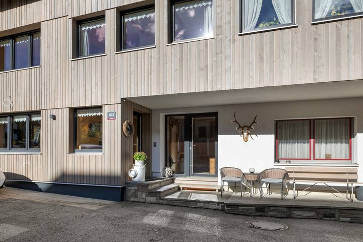 Ganze Wohnung, Ferienwohnung 'Wohnung "Steinbock"' mit Bergblick, privater Terrasse und WLAN in Bregenzerwald (Vorarlberg), Au