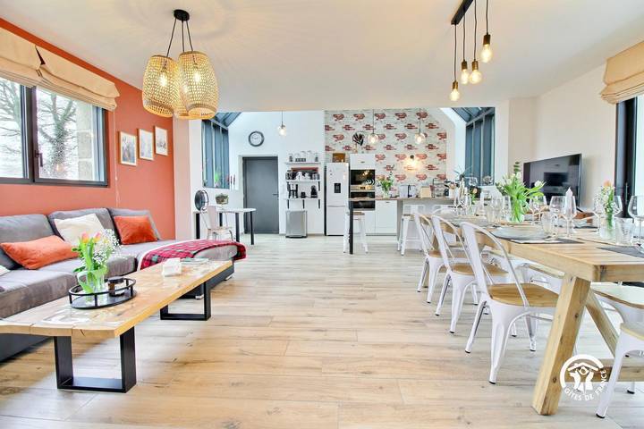 Gîte für 10 Personen, mit Terrasse und Garten sowie Pool in der Bretagne - 4