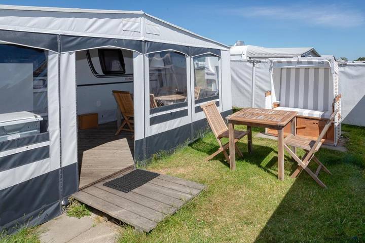 Camping voor 5 personen, met terras, met huisdier aan de Noordzee