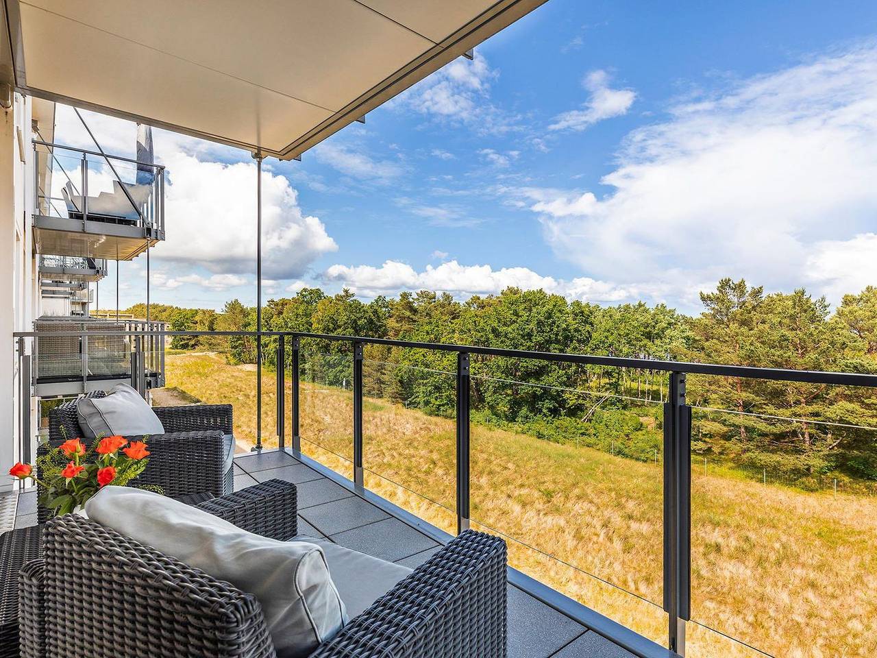 Ganze Wohnung, Fewo Dünenwald: Gemütliches Apartment 65 m² mit Meerblick für kleine Familien in Prora, Binz