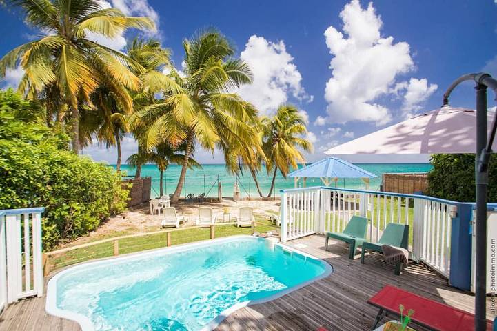 Location de vacances pour 10 personnes, avec terrasse et jardin dans Anse Mabouyas