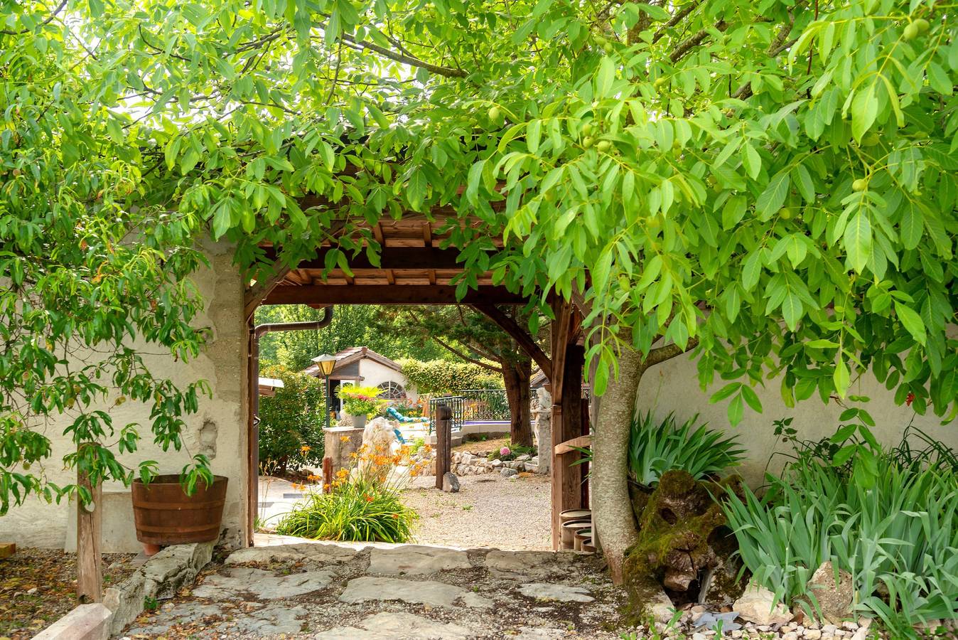 Ganze Wohnung, Ferienwohnung Gîte de l'Eléphant mit Pool, Whirlpool, Wlan und Terrasse in Murs-et-Gélignieux, Belley