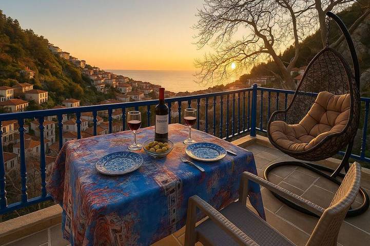 Ferienhaus für 3 Personen, mit Garten und Balkon auf Lesbos