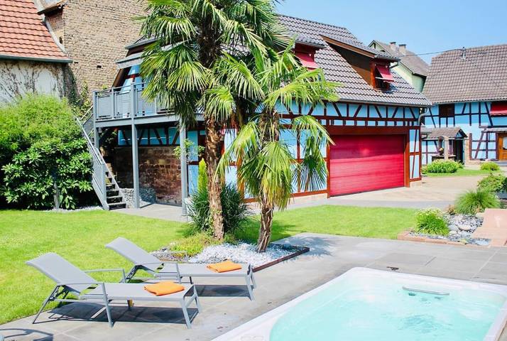 Maison d’hôte pour 2 personnes, avec Balcon et Jacuzzi ainsi que Terrasse et Jardin