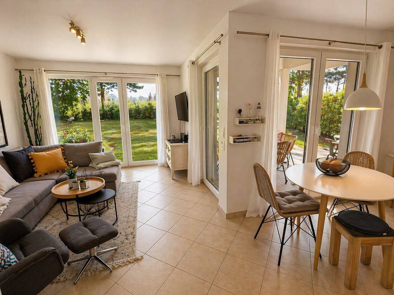 Ganze Wohnung, Direkt am Strand mit Terrasse, gehobene Ausstattung, 30 m zum Sandstrand, WLAN, in Strandkörbe, Breege