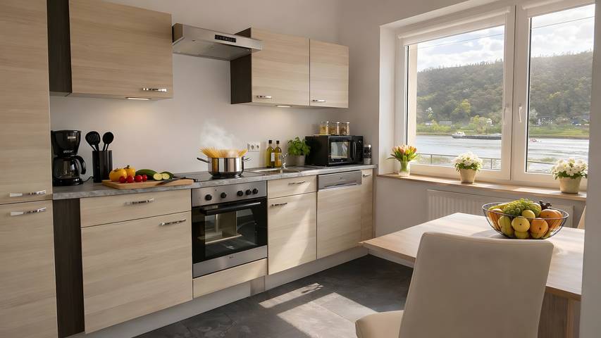 Entire apartment, Apartment for 2–4 Guests in Sankt Goarshausen at the Loreley, with Rhine View & Castle Panorama in Sankt Goarshausen, Middlerhine