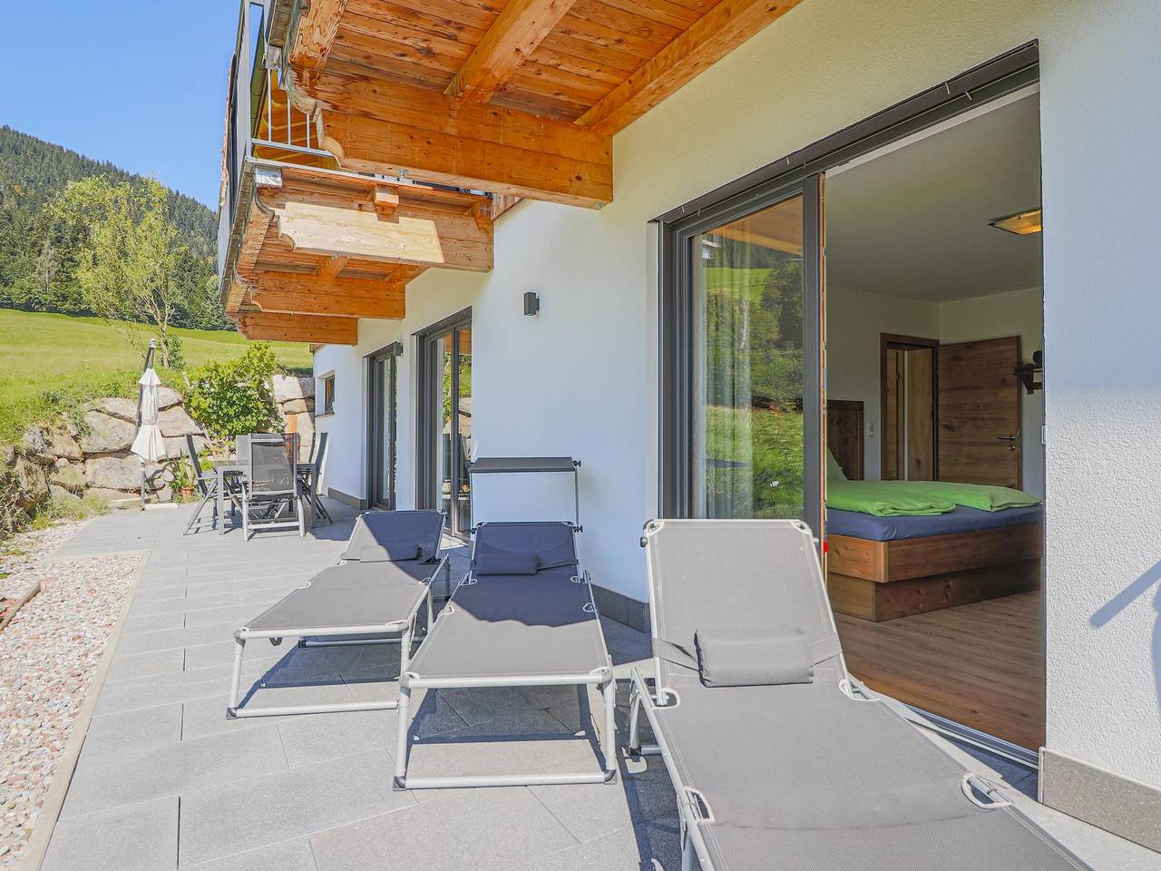 Ganze Wohnung, Wohnung mit Terrasse gegenüber dem Skilift
 in Itter, Kitzbüheler Alpen