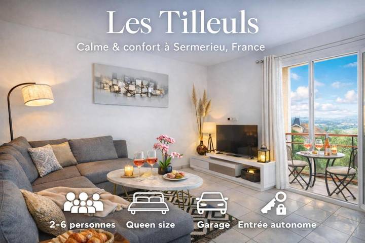 Gîte pour 6 personnes, avec vue ainsi que jardin et bassin pour enfant, animaux acceptés dans Sermérieu