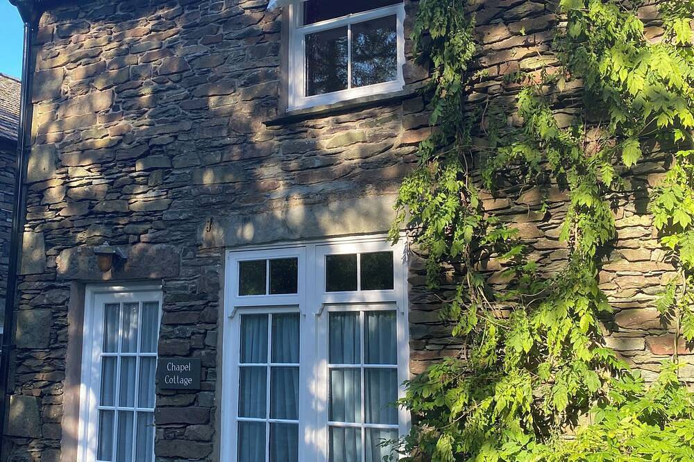 Traditional lakeland cottage refubished without losing old world charm, Car park in Grasmere, Lake District