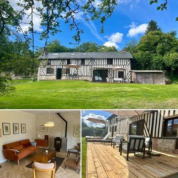 Location de vacances pour 6 personnes, avec jardin à Bonnebosq