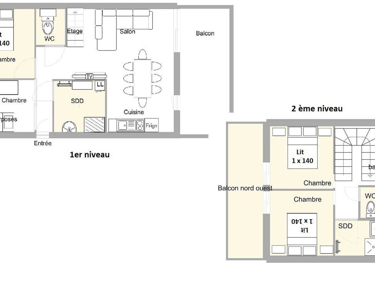 Geheel appartement, 5-room apartment for 8 ppl in Les Saisies in Villard-sur-Doron, Albertville en omgeving