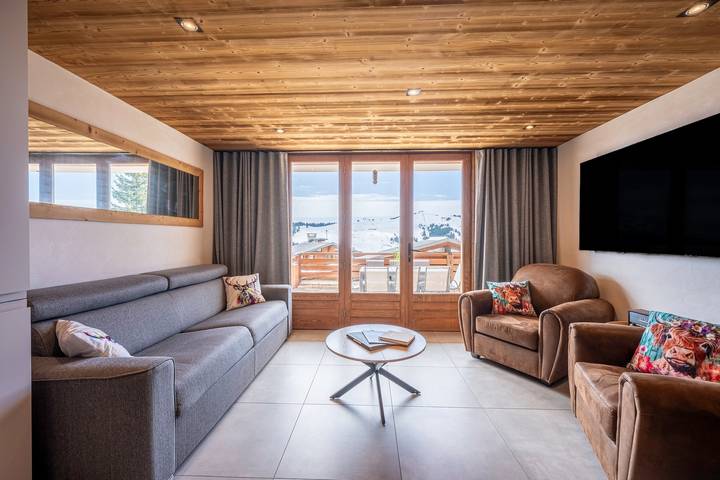 Ganze Wohnung, Ferienwohnung 'Appartement 4' mit Bergblick und privater Terrasse in Les Saisies, Albertville und Umgebung