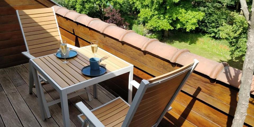 Maison d’hôte pour 2 personnes, avec Balcon ainsi que Terrasse et Vue à Bornem