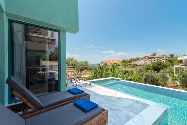 Vakantiewoning voor 4 personen, with uitzicht and tuin as well as zwembad op Thassos
