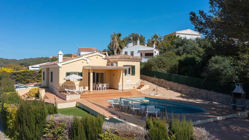 Ferienhaus "Villa Llebeig" in Strandnähe mit Meerblick und Pool in San Jaime Mediterráneo, Alaior Gemeinde