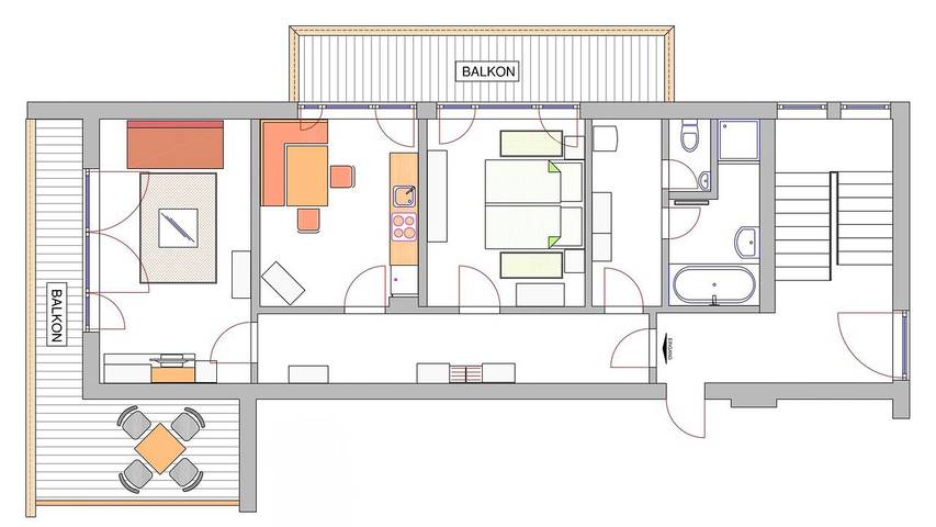 Gîte pour 3 personnes, avec balcon à Ried im Zillertal - 2