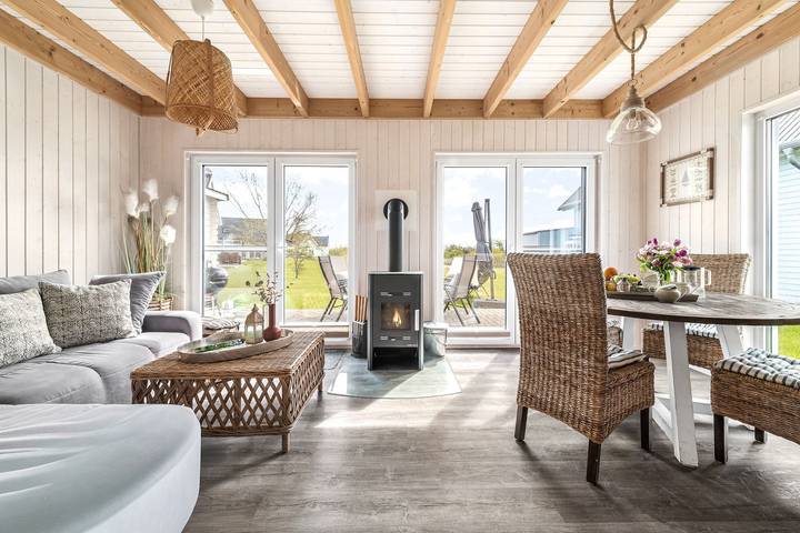 Ferienhaus für 6 Personen, mit Terrasse und Garten sowie Sauna und Ausblick in Kappeln