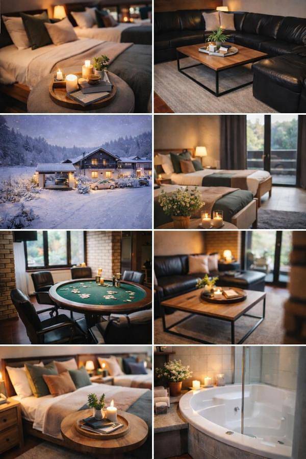 Ferienwohnung für 12 Personen, mit Pool und Ausblick sowie Terrasse, mit Haustier