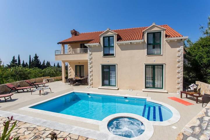Villa pour 8 personnes, avec Vue sur l’océan ainsi que Balcon et Jardin à Srebreno