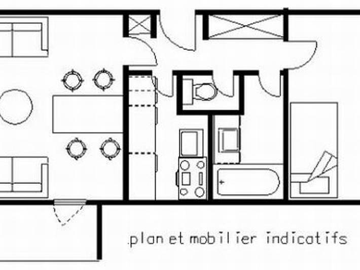 Gîte pour 5 personnes, avec balcon et piscine dans Plagne Bellecote - 3