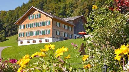 Ferienwohnung für 5 Personen, mit Ausblick und Garten, kinderfreundlich in Hittisau