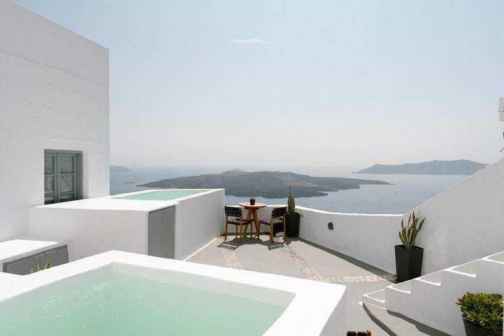 Pension voor 2 personen, met balkon en uitzicht op Santorini