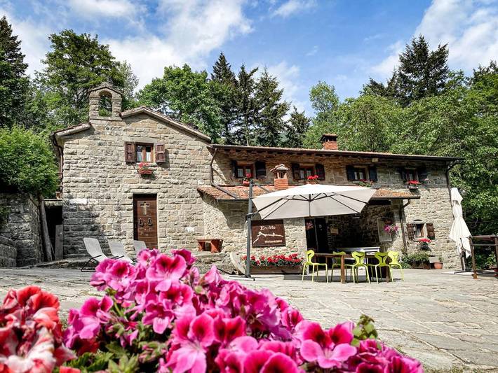 Agriturismo per 18 persone, con panorama e giardino, con animali domestici a Pratovecchio Stia