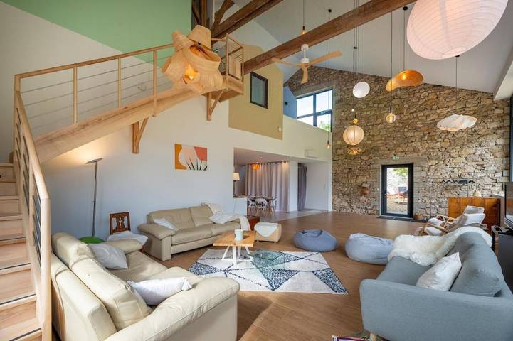 Maison de vacances pour 19 personnes, avec sauna ainsi que jacuzzi et jardin