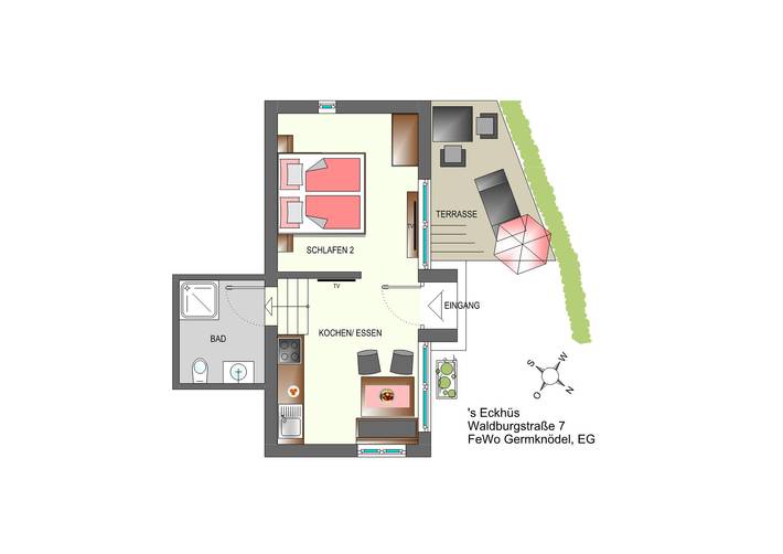 Ferienwohnung für 2 Personen, mit Terrasse und Sauna, mit Haustier in Oberstdorf - 2
