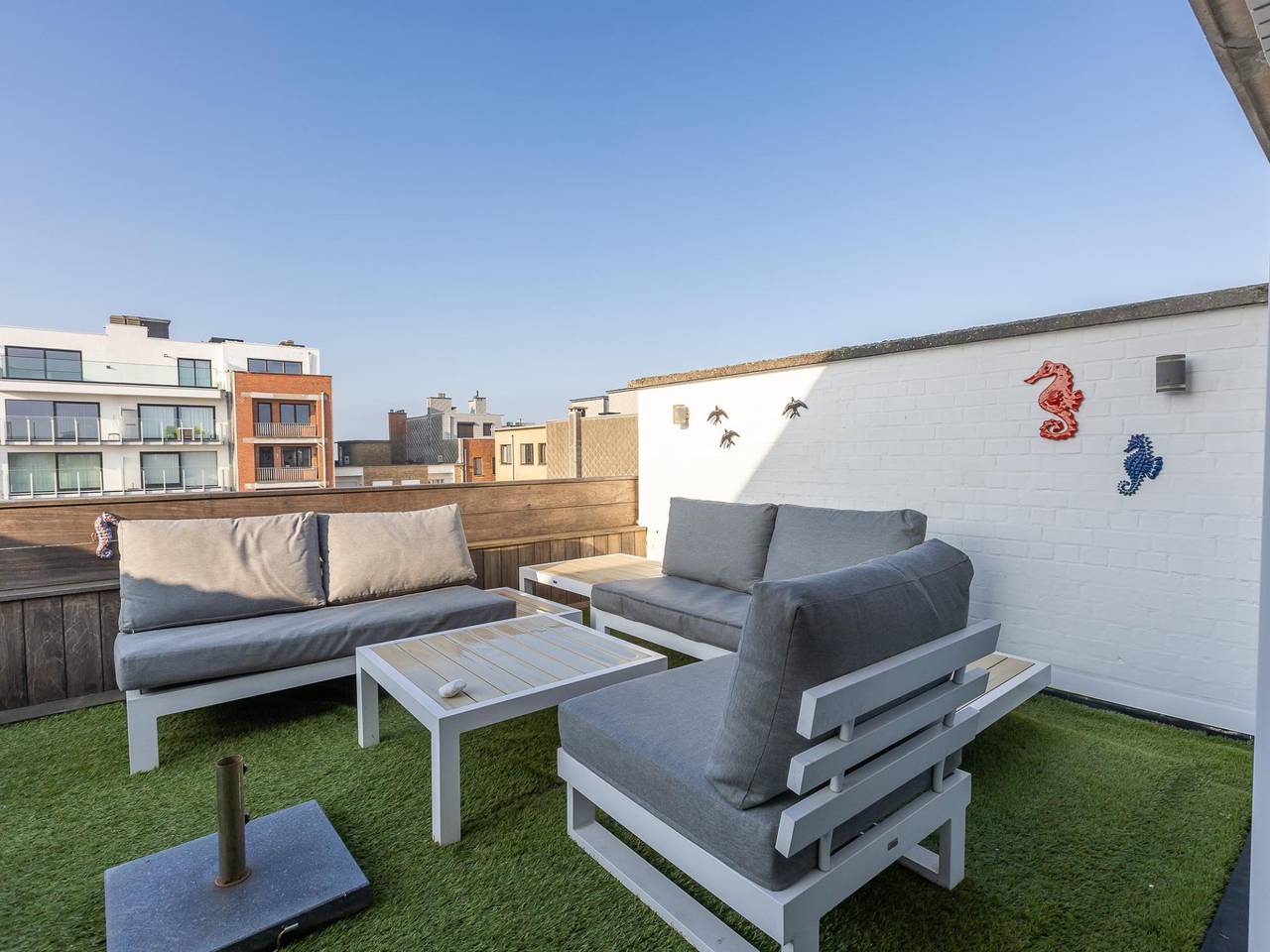 Studio mit sonniger Dachterrasse in Meeresnähe in Middelkerke, Belgische Küste