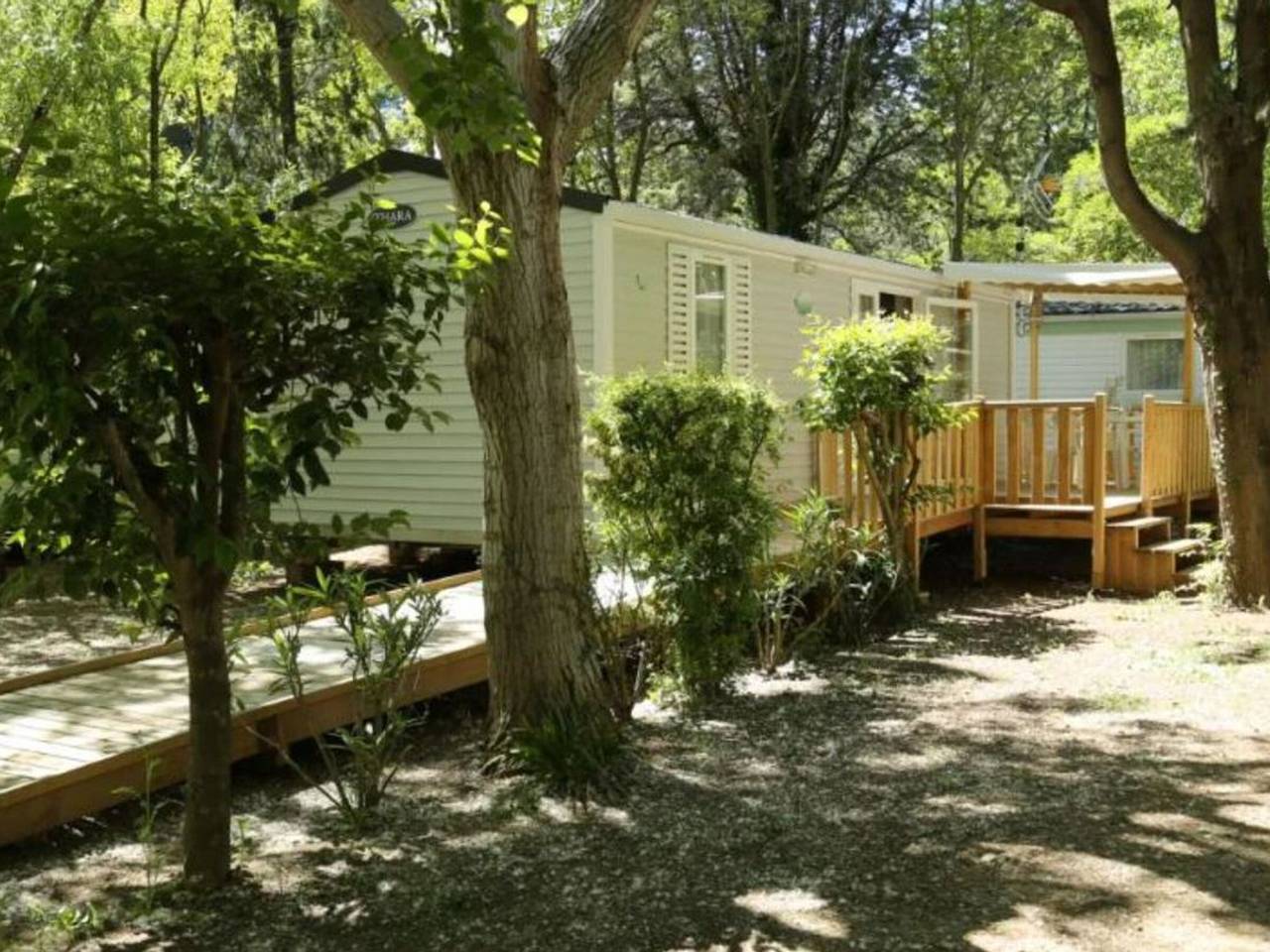 Gemütliches Mobilheim mit Terrasse - 5 Pers. in Montblanc, Mittelmeerküste (Frankreich)