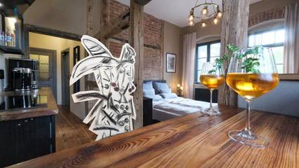 Ferienwohnung für 2 Personen, mit Ausblick und Terrasse sowie Garten in Torgau