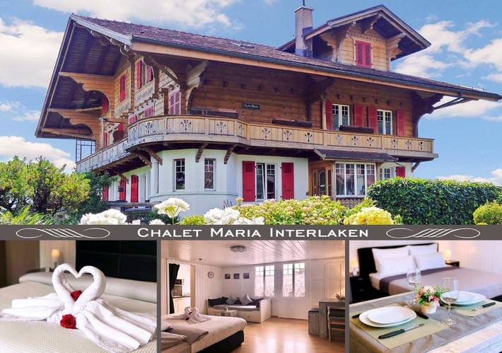 Vakantiewoning voor 2 personen, with Balkon and Terras as well as Tuin and Uitzicht op het meer in Interlaken