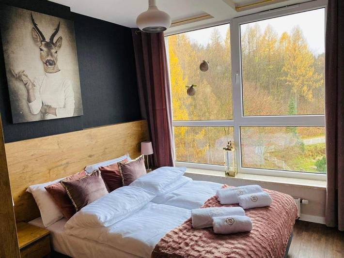 Apartament wakacyjny dla 4 osób, z Jacuzzi i Sauna oraz Widok w Porąbka