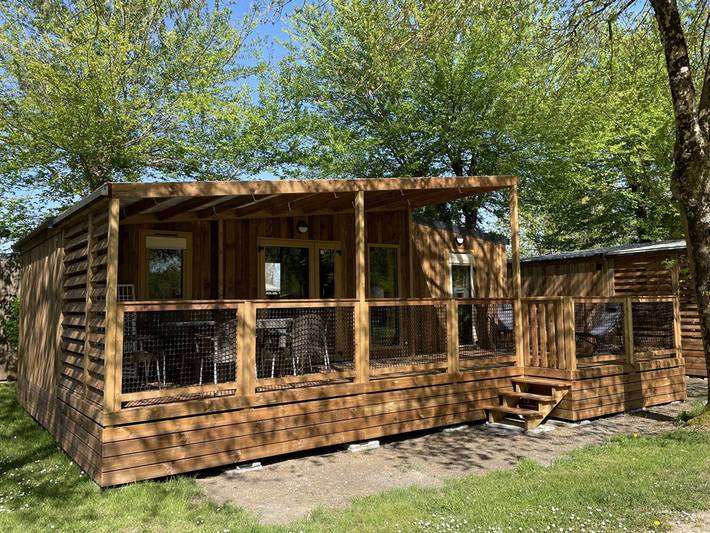 Mobil home pour 6 personnes, avec piscine, animaux acceptés