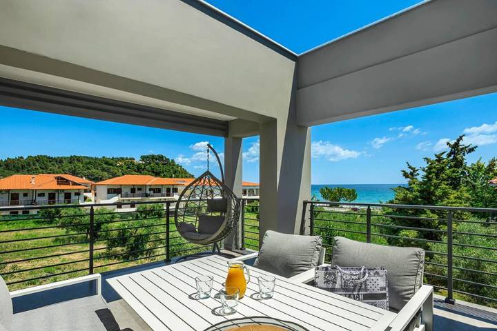 Ferienhaus für 3 Personen, mit Ausblick und Garten sowie Terrasse, mit Haustier