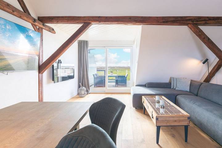 Ferienwohnung für 4 Personen, mit Balkon/Terrasse und Ausblick sowie Terrasse und Sauna, mit Haustier in Hattstedtermarsch - 4