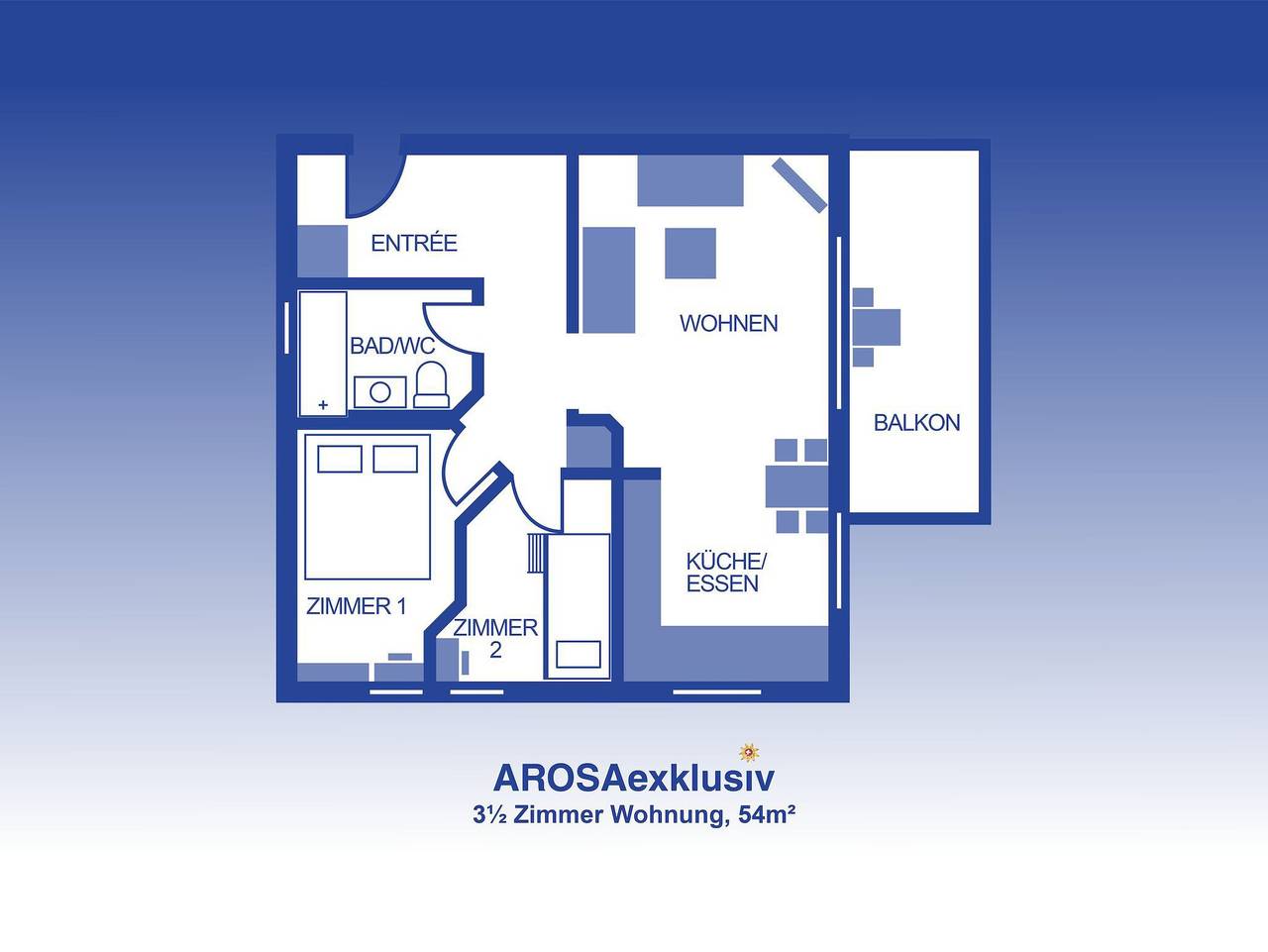 Ganze Ferienwohnung, Chesa Igna - Ferienwohnung mit Balkon, 2 Schlafzimmern und Bad in Arosa, Plessur Alpen