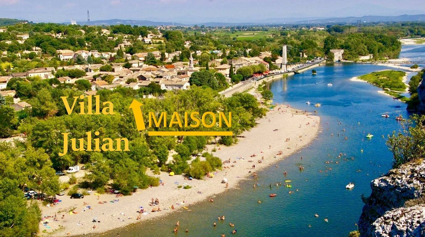 Villa Julian Ardèche, maison avec terrain, plage à 30 m in Saint-Martin-d'Ardèche, Gorges de l’Ardèche