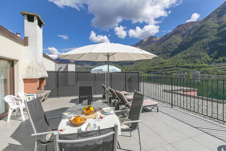 Ferienwohnung für 6 Personen, mit Sauna und Pool sowie Balkon und Seeblick, kinderfreundlich im Tessin - 4