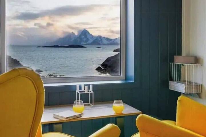 Chalet für 6 Personen, mit Balkon auf den Lofoten