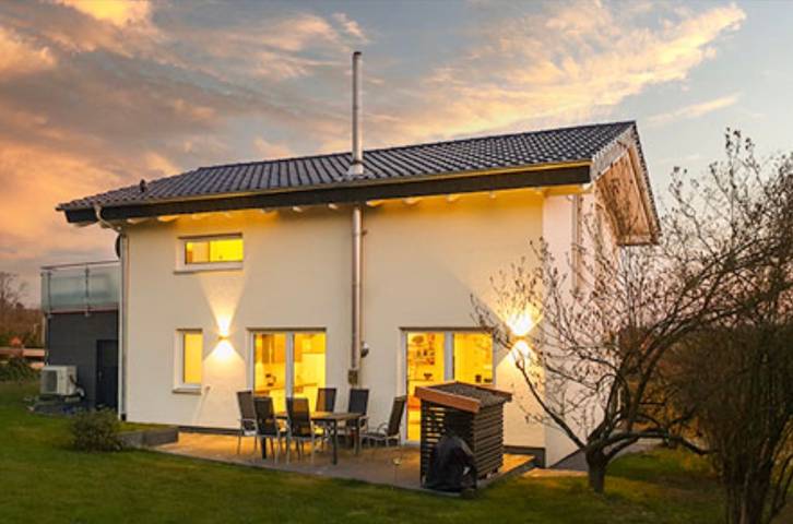 Ferienhaus für 5 Personen, mit Balkon und Garten sowie Sauna