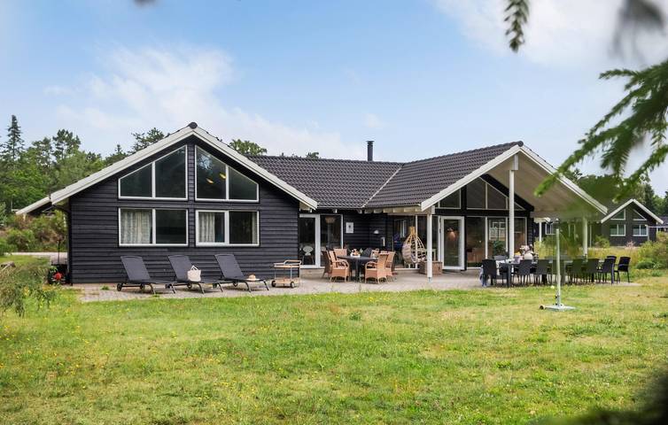 Ferieudlejning for 18 personer, med jacuzzi og pool såvel som sauna og terrasse, husdyr tilladt i Asserbo