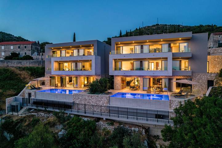 Smještaj za odmor za 10 osoba, s Pogled na ocean i Balkon, kao i Vrt i Bazen u Orašac