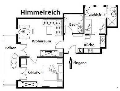 Ganze Wohnung, 3-Raum-Ferienwohnung Himmelreich in Bolsterlang, Bayerisch Schwaben