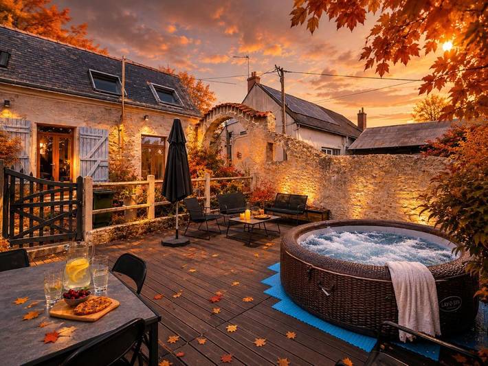 Location de vacances pour 7 personnes, avec Jacuzzi ainsi que Terrasse et Jardin à Chouzy-sur-Cisse
