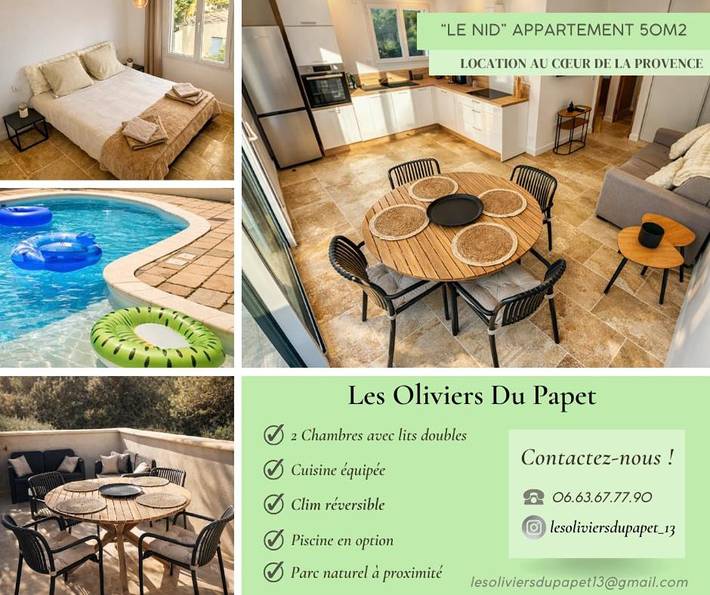 Appartement de vacances pour 6 personnes, avec jardin et piscine, adapté aux familles