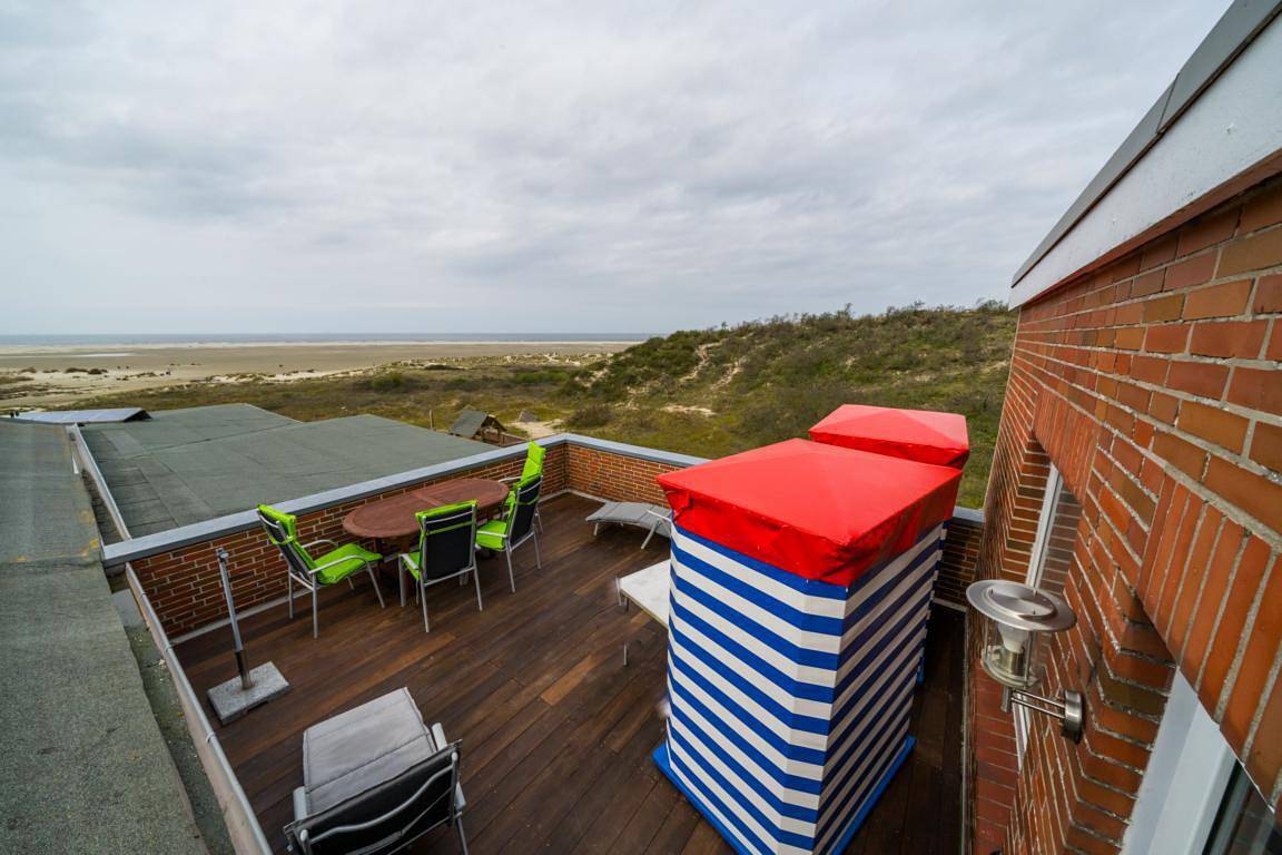 Ganze Wohnung, Ferienwohnung 'Appartement Uitkieck' mit Meerblick, Gemeinschaftsterrasse und Wi-Fi in Borkum