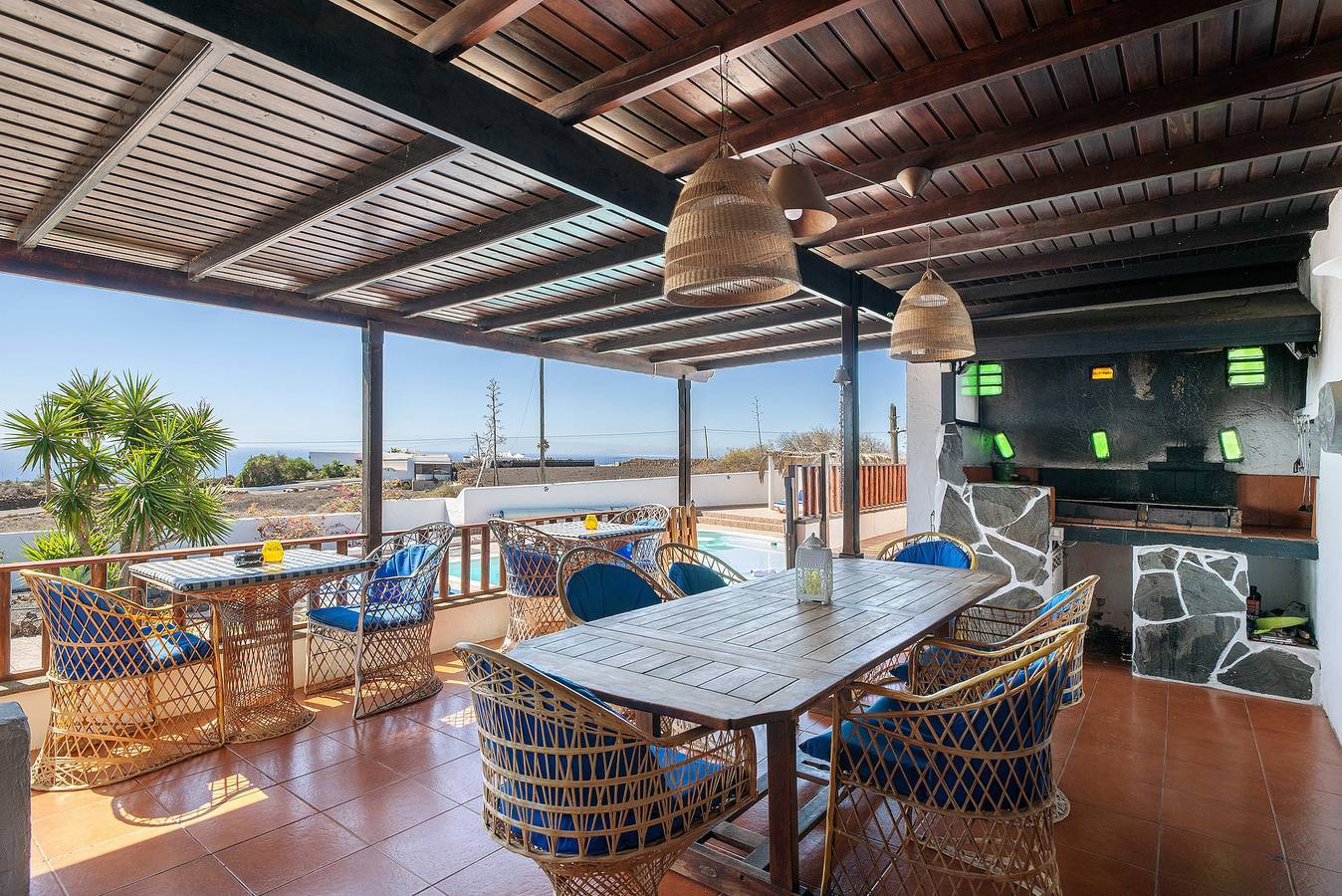 Villa "Canto" with Sea View, Mountain View, Wi-Fi, Garden, Terraces & Pool in Mácher, Tías