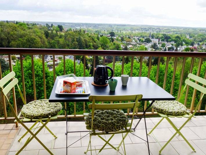 Appartement de vacances pour 4 personnes, avec Balcon ainsi que Terrasse et Vue